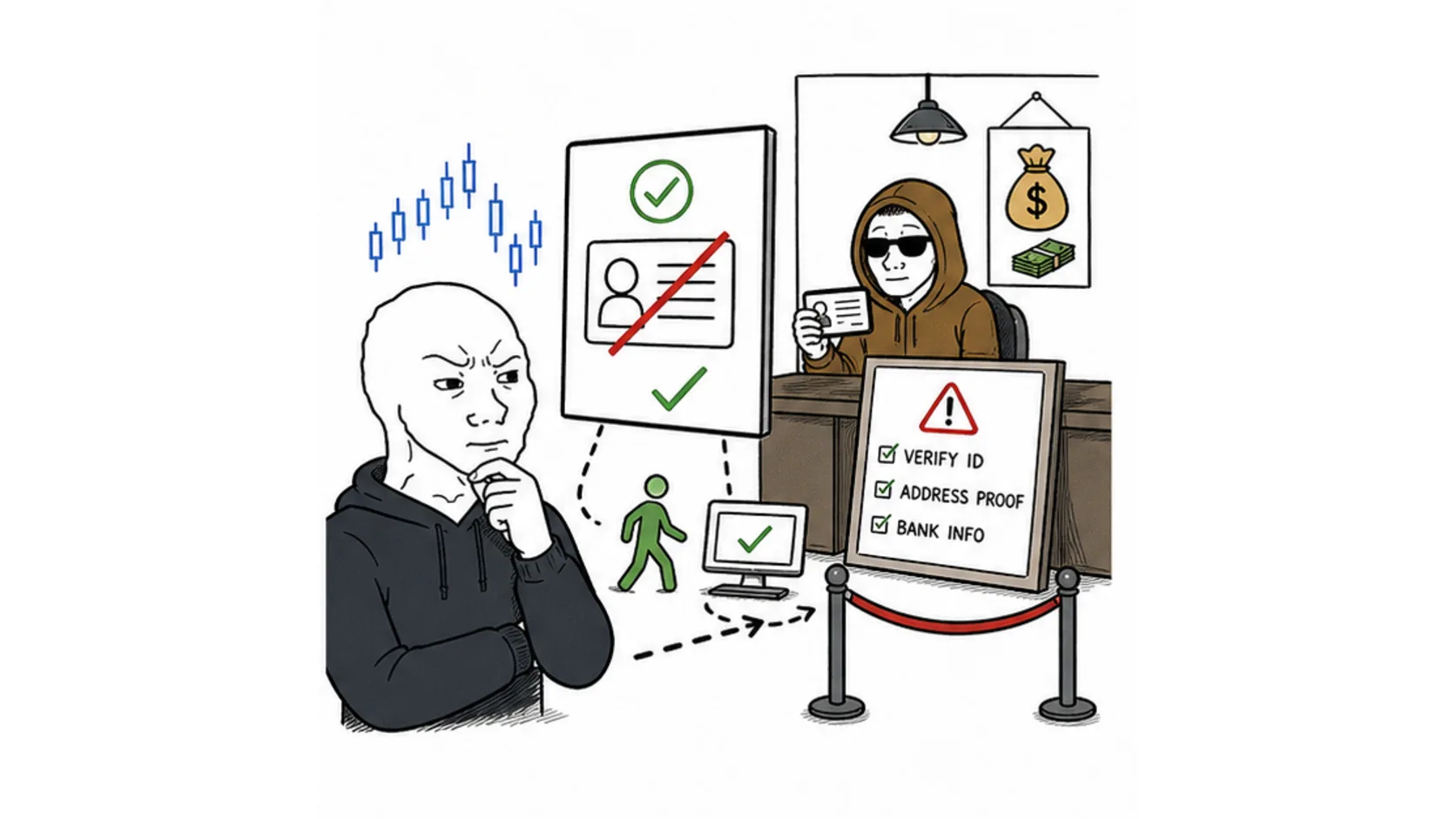 What no KYC prop firms actually mean meme showing signup without ID but payout verification later