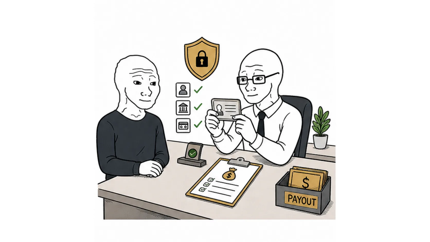 Why legitimate prop firms require KYC meme showing identity checks anti fraud controls and payout verification