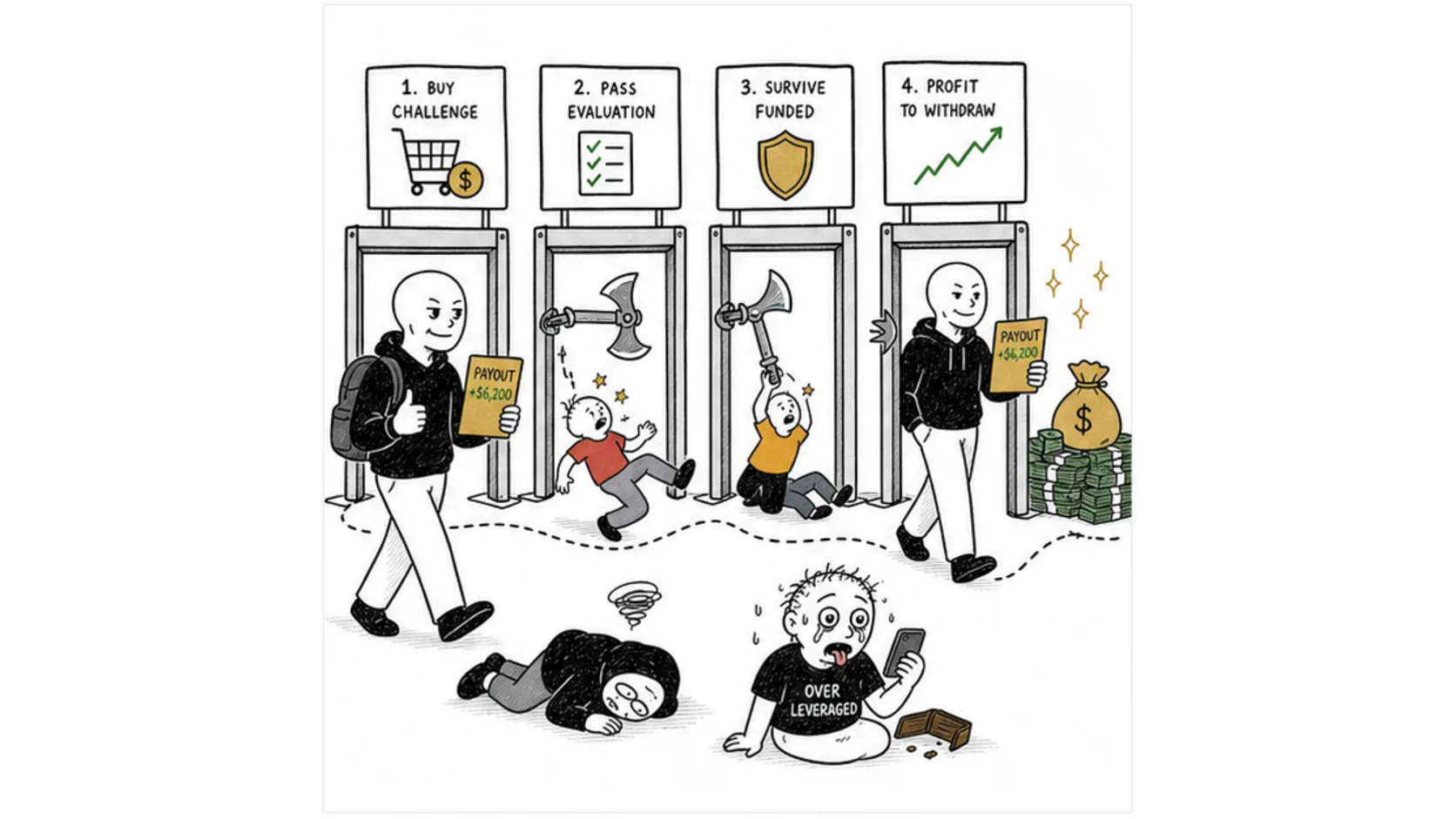 Why the Payout Percentage Is So Low meme explaining prop firm payout statistics