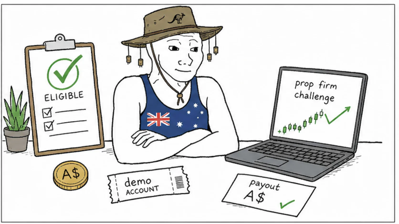 Why Prop Firms Are Legal in Australia meme explaining prop firm regulation and legal status