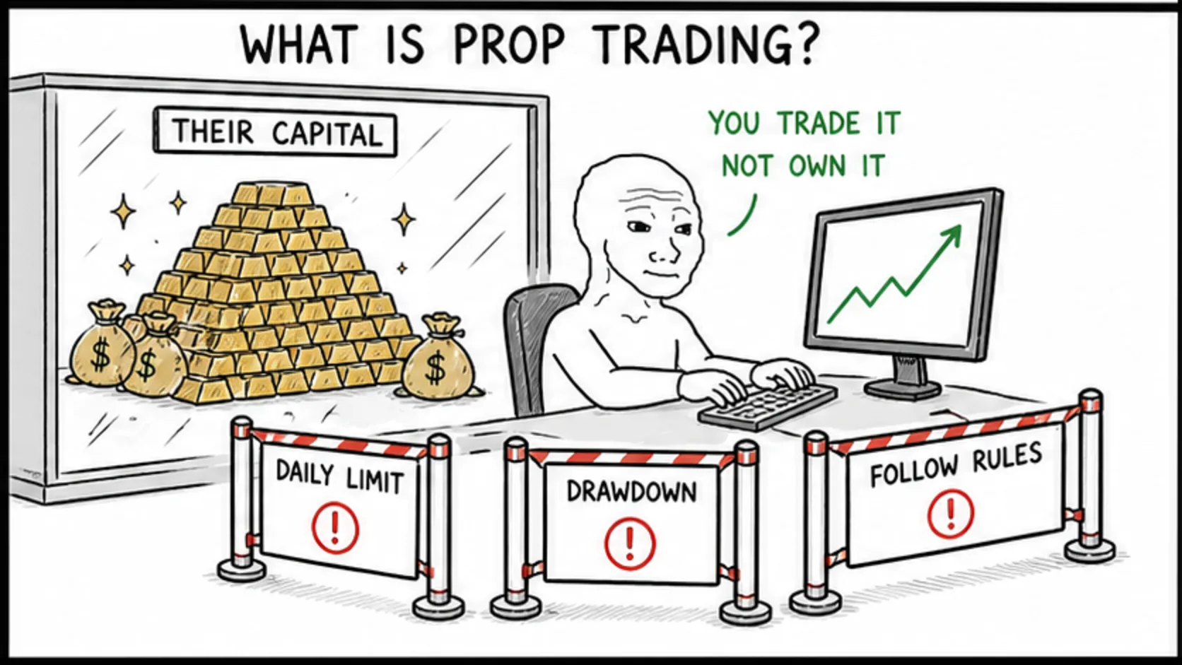What Is Prop Trading? meme showing prop trading risk and rules