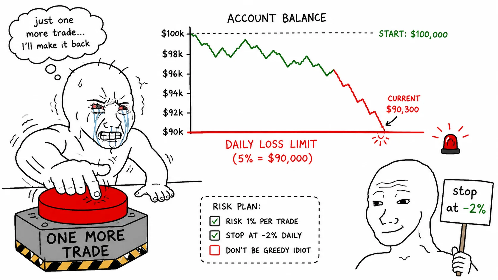 What Is the Daily Loss Limit in Prop Firms? meme showing prop trading risk and rules